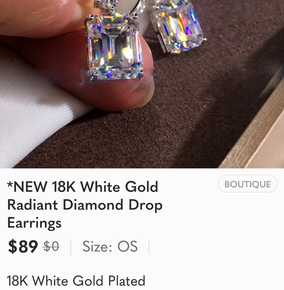 18K Emerald Cut Earrings - Picture 4 of 6